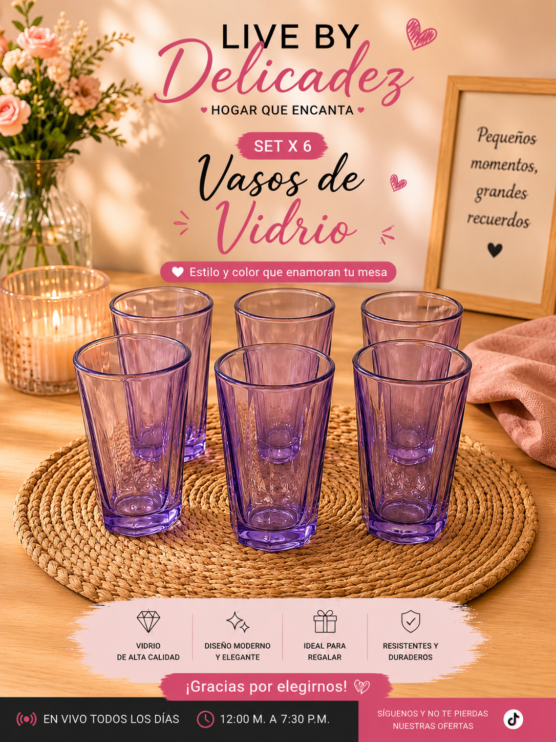 Vaso de Vidrio Ref: