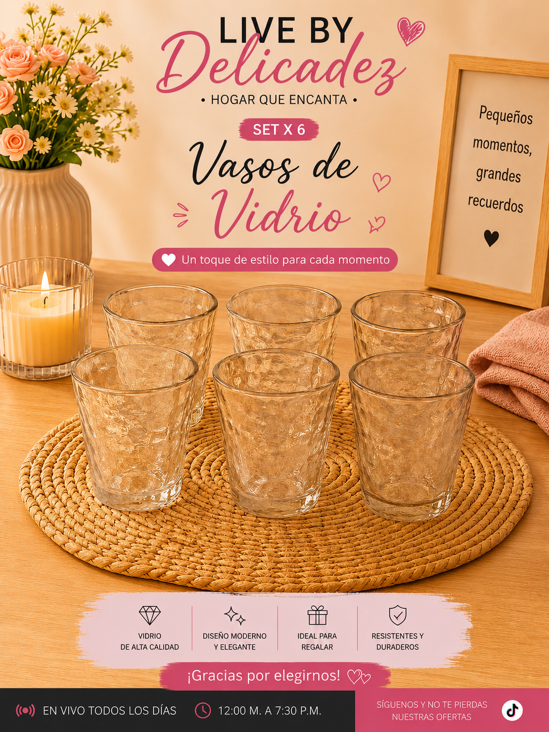 Vaso de Vidrio Ref: