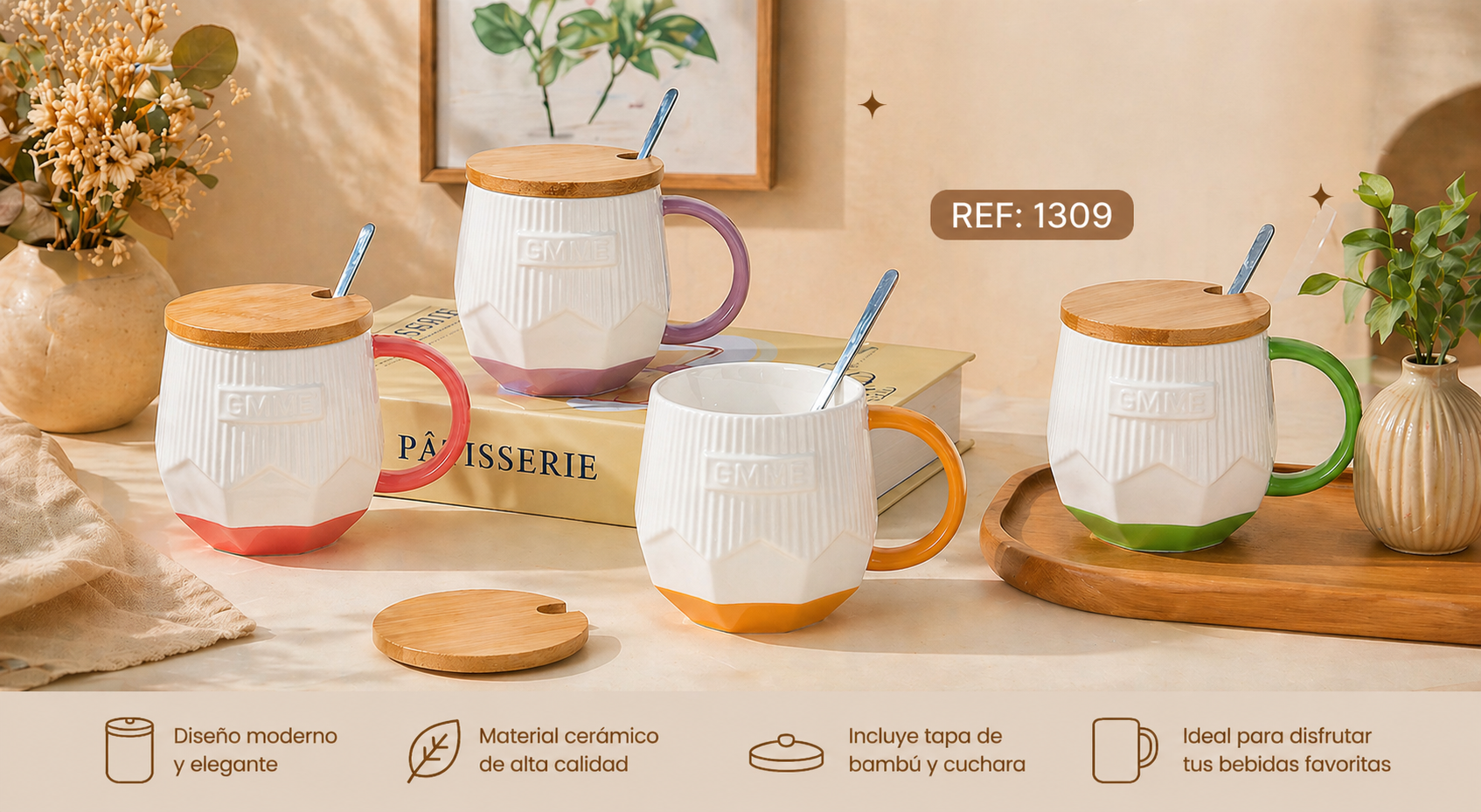 Mug Cerámica Decorativa Ref:1309