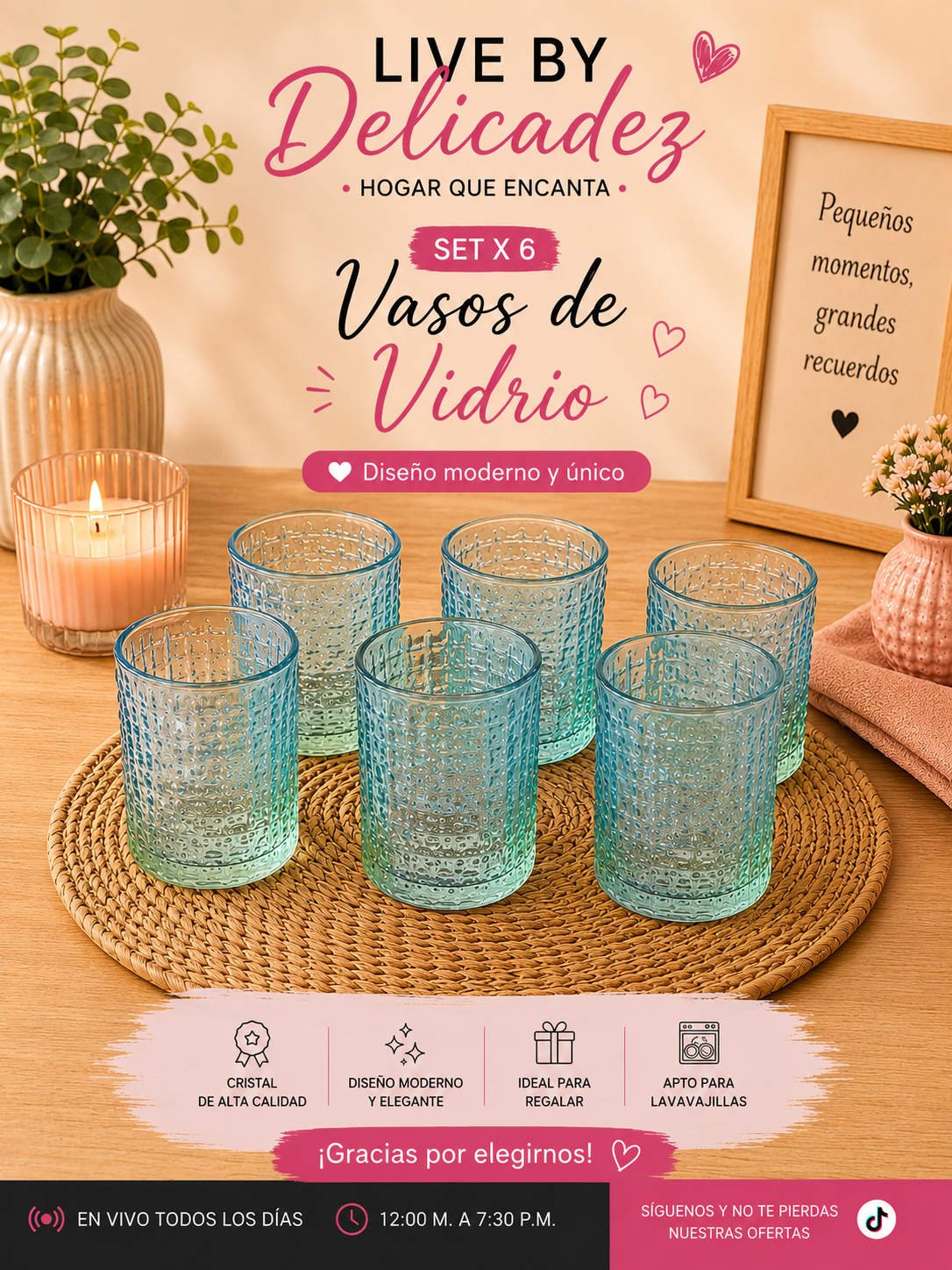 Vaso de Vidrio Ref: